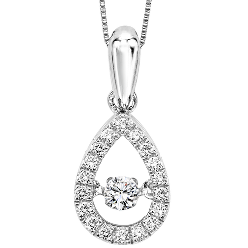10K Diamond Rhythm of Love Pendant 1/5 ctw