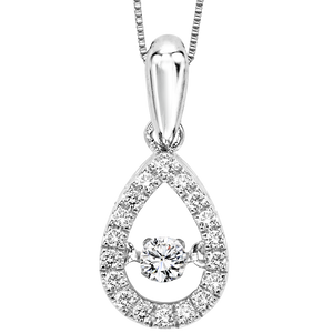 10K Diamond Rhythm of Love Pendant 1/5 ctw