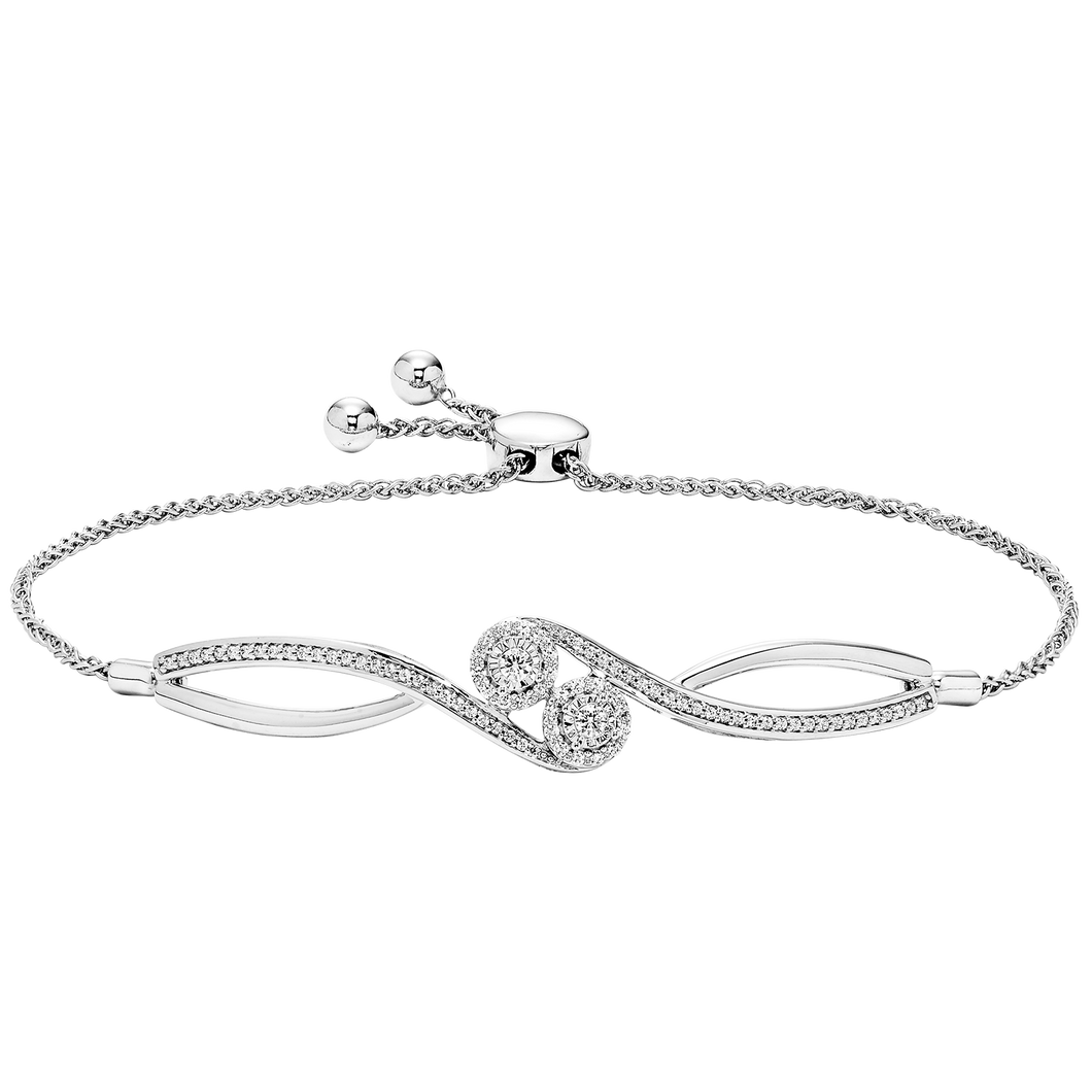10KW Diamond BOLO Bracelet 1/3 ctw