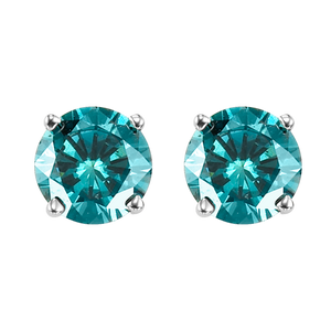 10kw Round Blue Diamond Studs