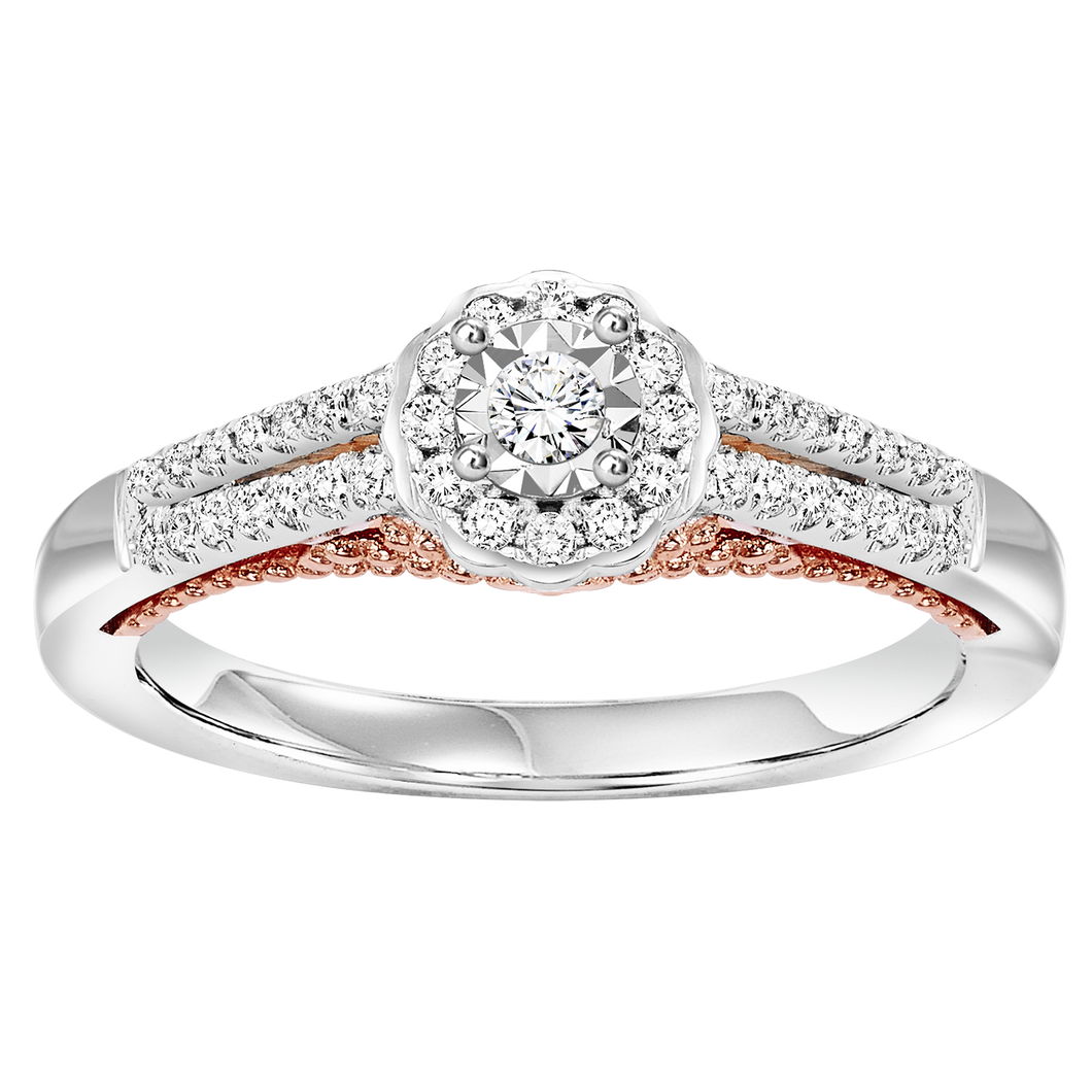 14K 1/3 ctw Engagement Ring Complete